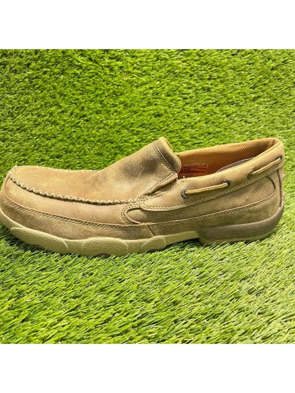 Twisted X Driving Moc Mens Size 11W Brown Composite Toe Safety Slip On Shoes
